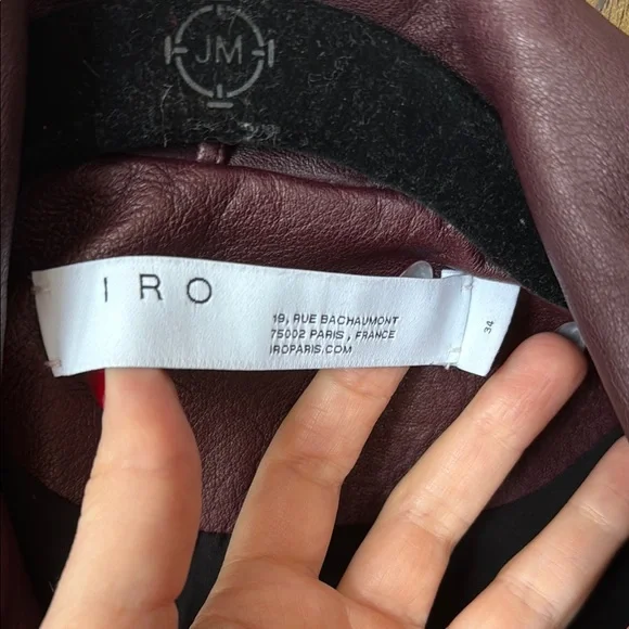 IRO Red Leather Moto Jacket - Picture 6 of 7